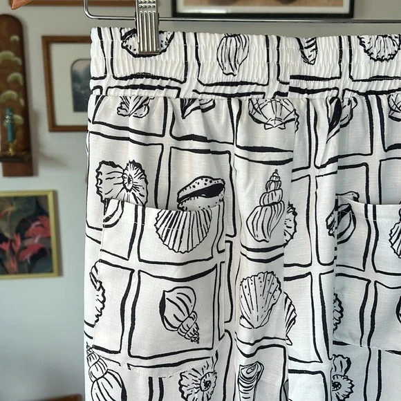 NWT Love + Harmony Women's Black and White Seashell Beach Pants - Size M - Picture 5 of 6